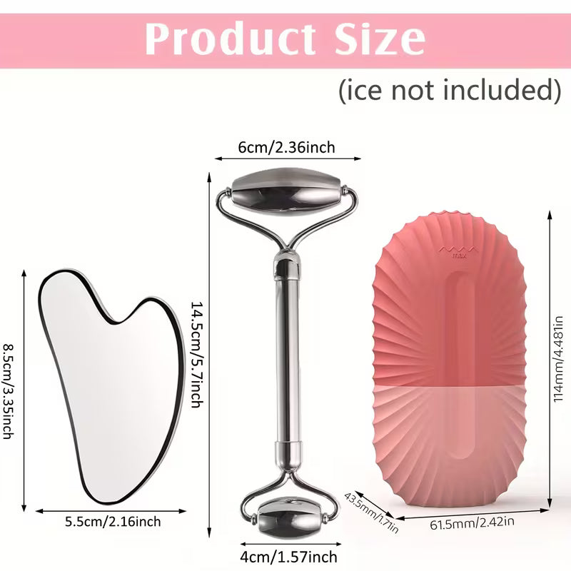 3 Uds rodillo de hielo para cuidado facial