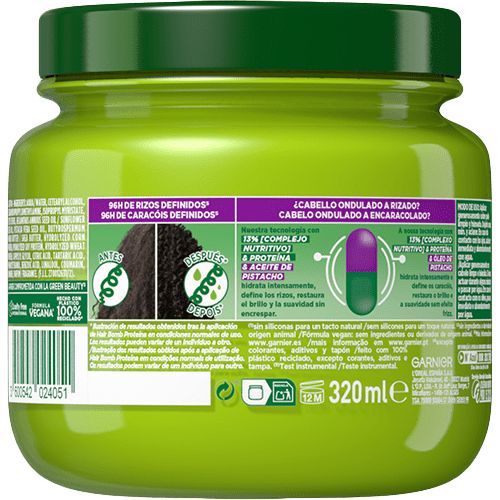 Garnier mascarilla de pelo nutri rizos hair bomb proteína