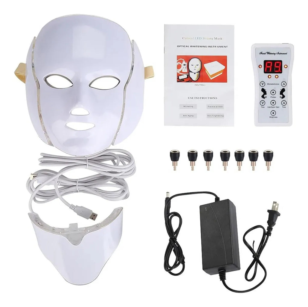 Mascarilla facial led con terapia de luz