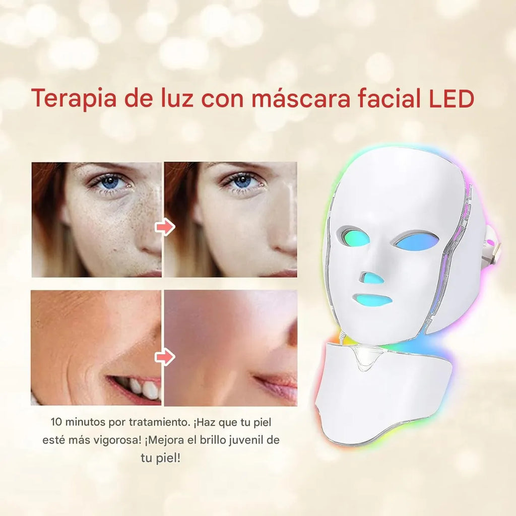 Mascarilla facial led con terapia de luz